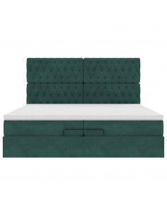 Struttura Letto Pouf con Materassi 200x200 cm Velluto 2