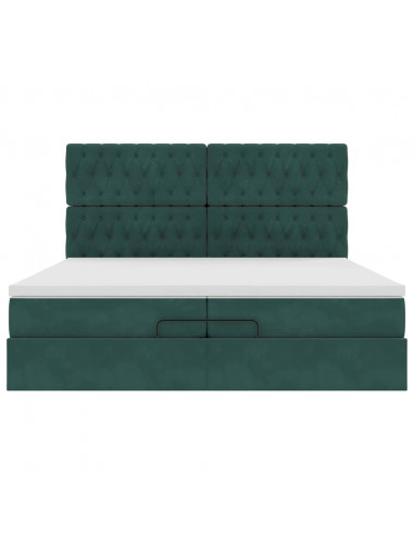 Struttura Letto Pouf con Materassi 200x200 cm Velluto