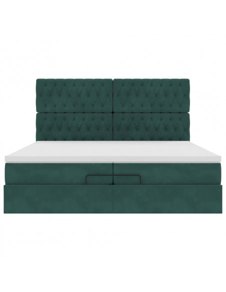 Struttura Letto Pouf con Materassi 200x200 cm Velluto