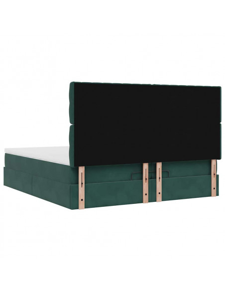 Struttura Letto Pouf con Materassi 200x200 cm Velluto