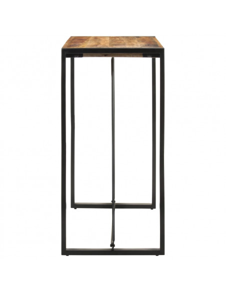 Tavolo da Bar 110x55x110 cm in Legno Grezzo Massello di Mango