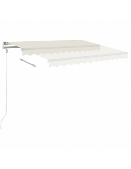 Tenda da Sole Retrattile Manuale con LED 3,5x2,5 m Crema