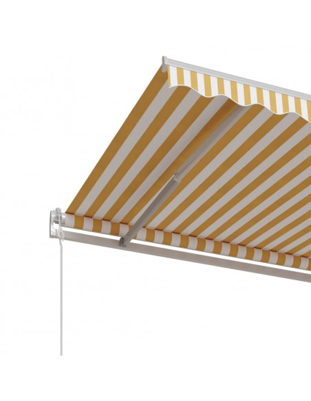 Tenda da Sole Retrattile Automatica 350x250 cm Gialla e Bianca
