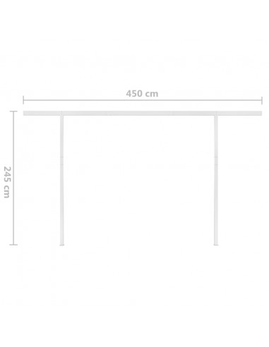 Tenda da Sole Retrattile Manuale con Pali 5x3 m Gialla e Bianca