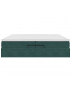 Struttura Letto Pouf con Materassi 200x200 cm Velluto 2