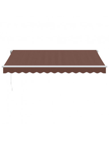 Tenda Retrattile Manuale con LED 350x250 cm Marrone