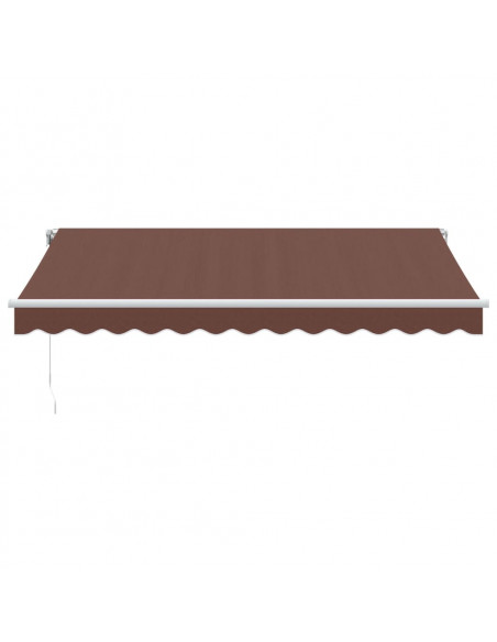 Tenda Retrattile Manuale con LED 350x250 cm Marrone