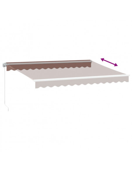 Tenda Retrattile Manuale con LED 350x250 cm Marrone