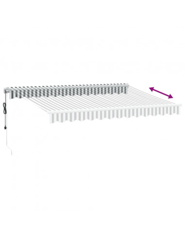 Tenda Retrattile Automatica Antracite e Bianco 350x250 cm