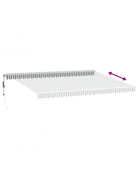 Tenda Sole Retrattile Automatica 500x350 cm Antracite e Bianco