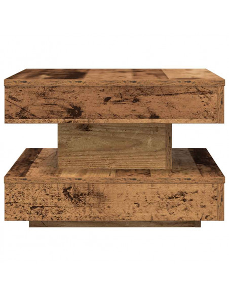 Tavolino da Caffè Girevole a 360 Gradi Antico 50x50x34,5 cm