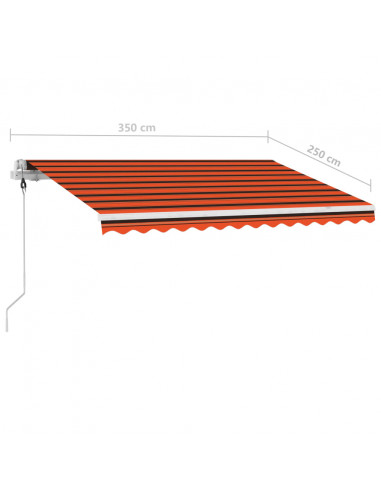 Tenda da Sole Automatica Autoportante 350x250cm Arancio Marrone