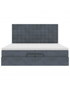 Struttura Letto Pouf con Materassi 200x200 cm Velluto 2