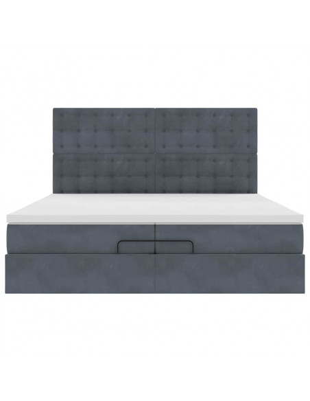Struttura Letto Pouf con Materassi 200x200 cm Velluto