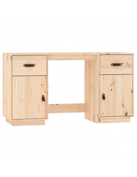 Scrivania con Armadietti 135x50x75 cm in Legno Massello di Pino
