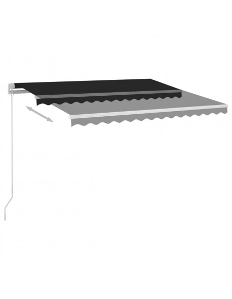 Tenda da Sole Retrattile Automatica con Pali 3,5x2,5m Antracite