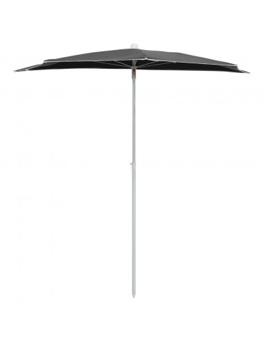 Ombrellone Semicircolare con Palo 180x90 cm Antracite