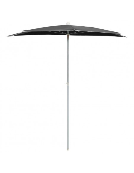 Ombrellone Semicircolare con Palo 180x90 cm Antracite