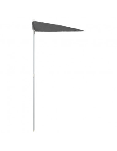 Ombrellone Semicircolare con Palo 180x90 cm Antracite