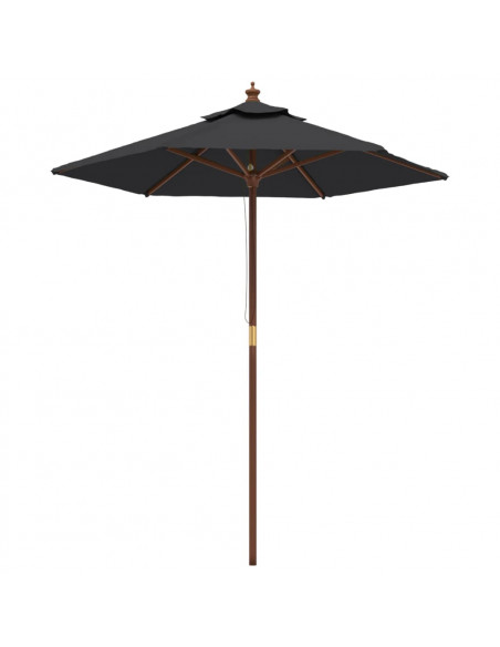 Ombrellone da Giardino con Palo in Legno Nero 196x231 cm