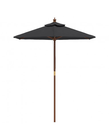 Ombrellone da Giardino con Palo in Legno Nero 196x231 cm