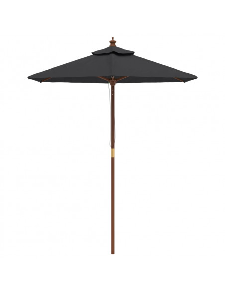 Ombrellone da Giardino con Palo in Legno Nero 196x231 cm