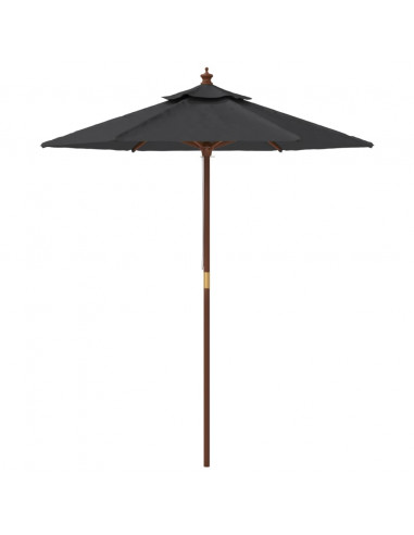 Ombrellone da Giardino con Palo in Legno Nero 196x231 cm