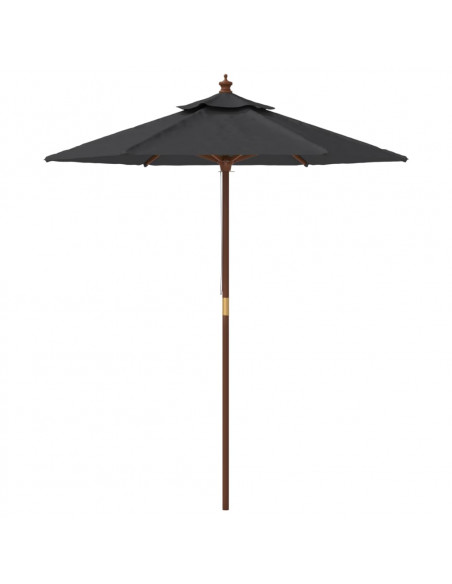Ombrellone da Giardino con Palo in Legno Nero 196x231 cm