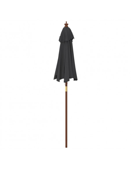 Ombrellone da Giardino con Palo in Legno Nero 196x231 cm