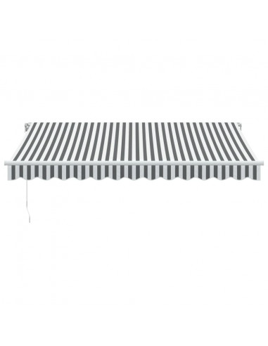 Tenda da Sole Retrattile Manuale Antracite e Bianco 350x250 cm