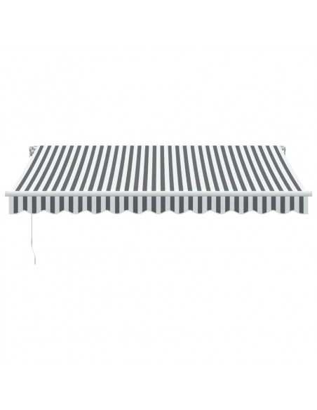 Tenda da Sole Retrattile Manuale Antracite e Bianco 350x250 cm