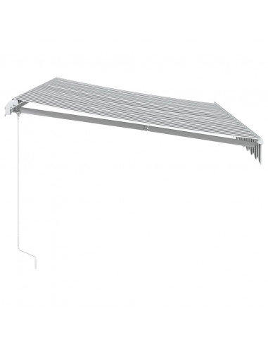 Tenda da Sole Retrattile Manuale Antracite e Bianco 350x250 cm