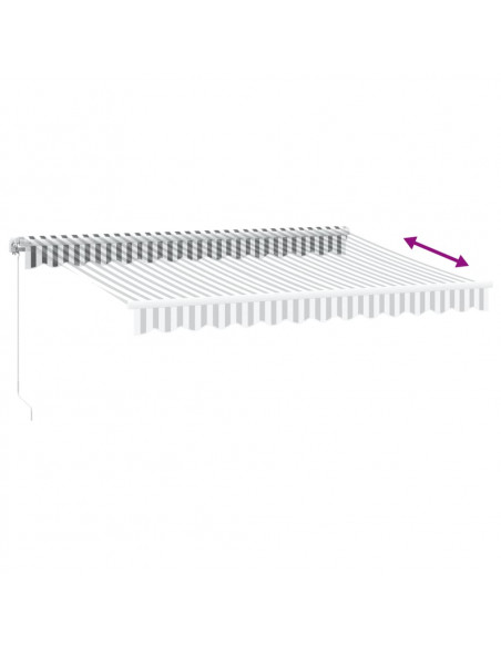 Tenda da Sole Retrattile Manuale Antracite e Bianco 350x250 cm