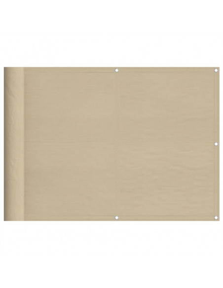 Paravento da Balcone Beige 75x1000 cm 100% Poliestere Oxford