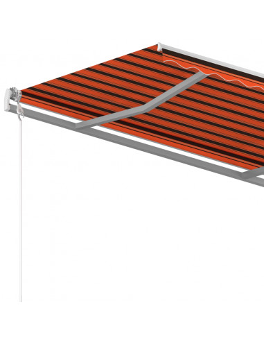 Tenda Retrattile Automatica con Pali 3,5x2,5m Arancio e Marrone
