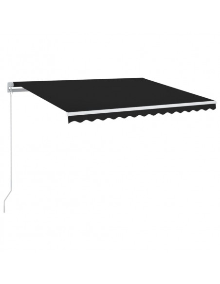 Tenda da Sole Retrattile Manuale con LED 350x250 cm Antracite