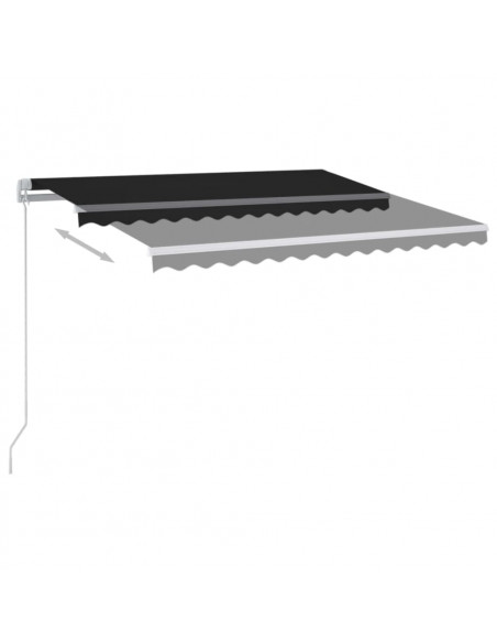 Tenda da Sole Retrattile Manuale con LED 350x250 cm Antracite