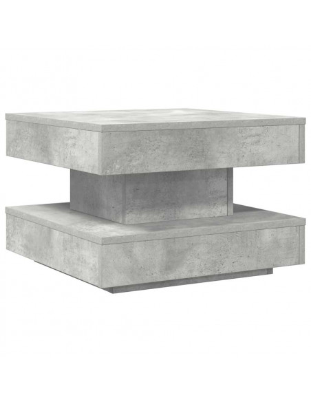 Tavolino da Caffè Girevole a 360 Gradi Grigio 50x50x34,5 cm