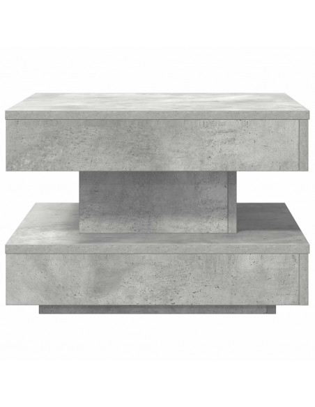 Tavolino da Caffè Girevole a 360 Gradi Grigio 50x50x34,5 cm