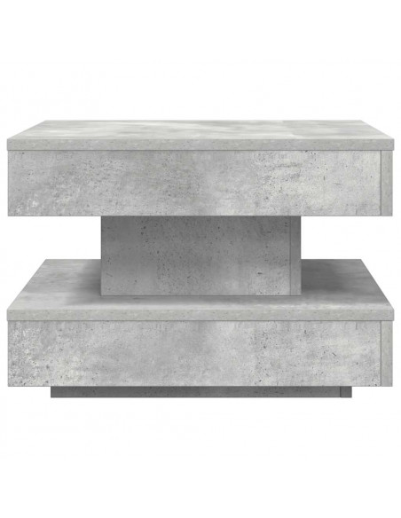 Tavolino da Caffè Girevole a 360 Gradi Grigio 50x50x34,5 cm