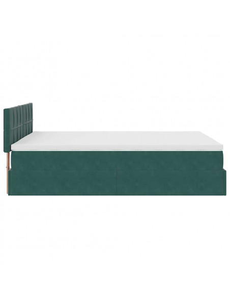 Struttura Letto Pouf con Materasso 140x190 cm in Velluto