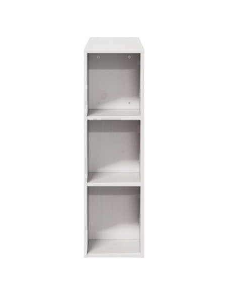 Testiera con Ripiani Bianca 75 cm in Legno Massello di Pino
