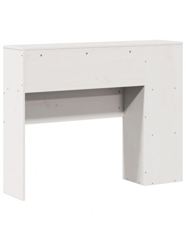 Testiera con Ripiani Bianca 75 cm in Legno Massello di Pino