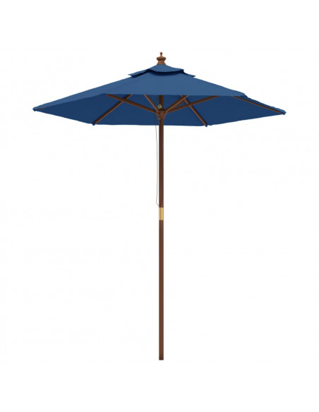 Ombrellone da Giardino con Palo in Legno Azzurro 196x231 cm