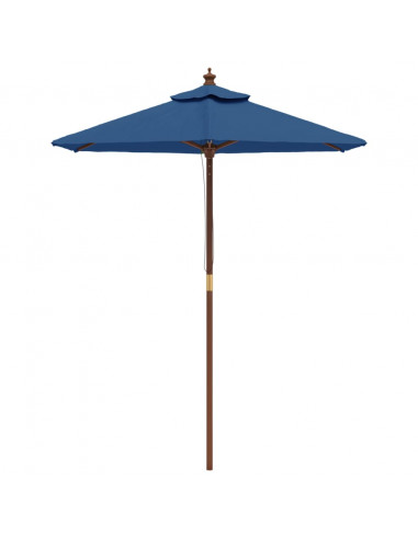 Ombrellone da Giardino con Palo in Legno Azzurro 196x231 cm