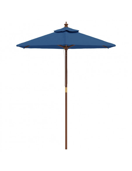 Ombrellone da Giardino con Palo in Legno Azzurro 196x231 cm