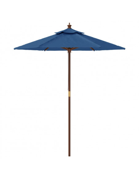 Ombrellone da Giardino con Palo in Legno Azzurro 196x231 cm