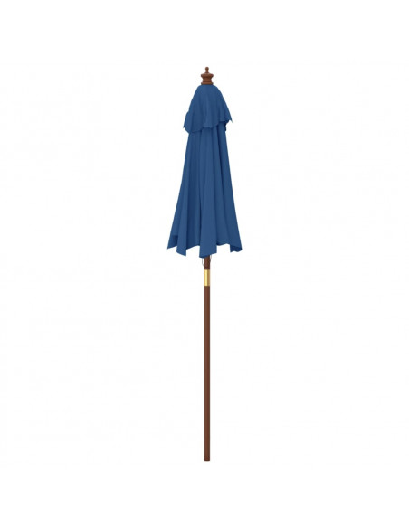 Ombrellone da Giardino con Palo in Legno Azzurro 196x231 cm