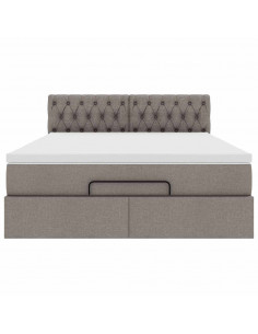 Pouf Letto con Materasso Tortora 140x190 cm in Tessuto 2