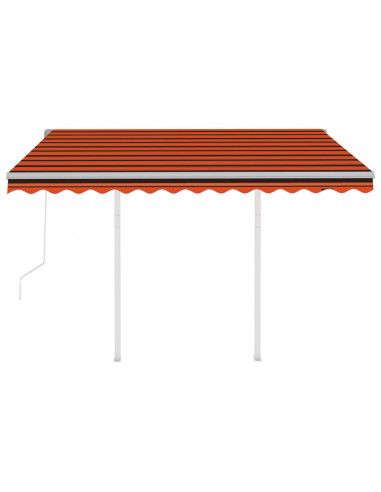 Tenda da Sole Retrattile Automatica Pali 3x2,5m Arancio Marrone